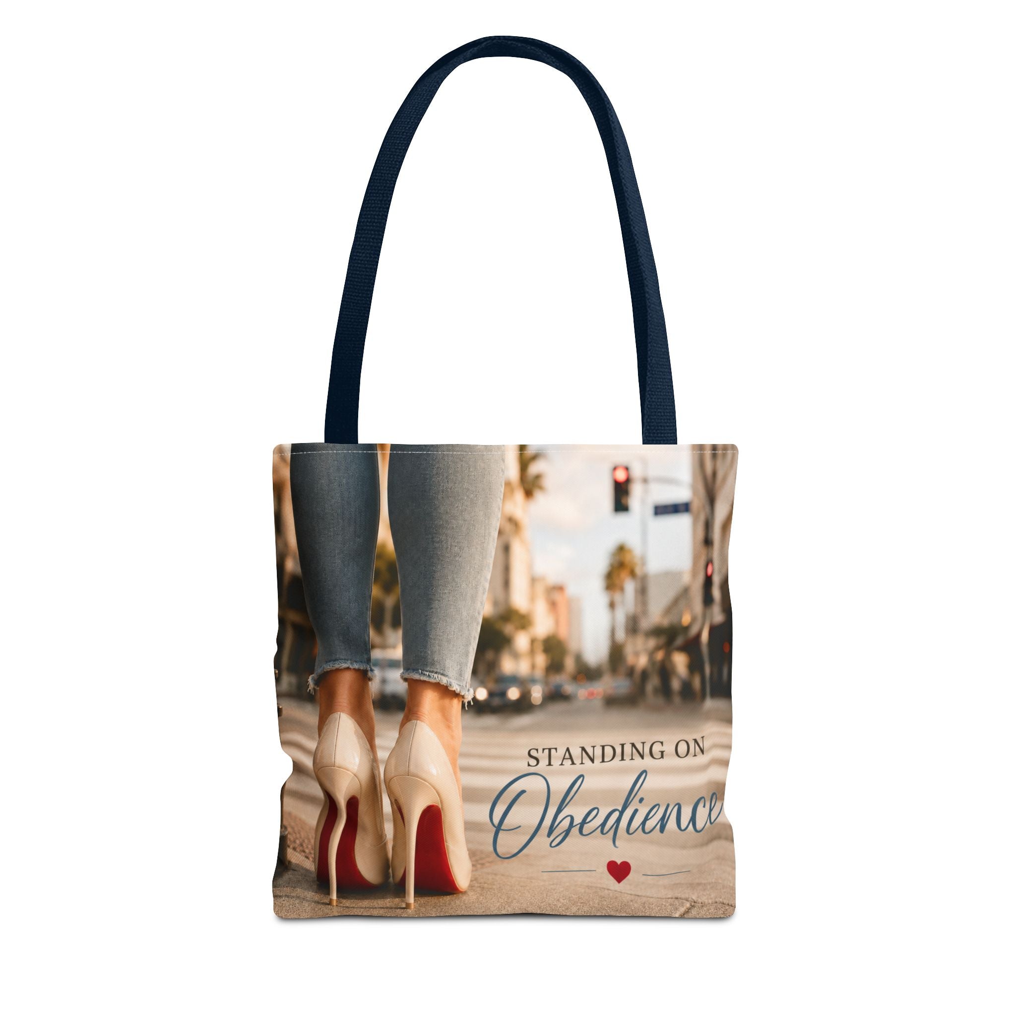 Standing on Obedience Large Christian Tote Bag for Work, Church & Everyday Life