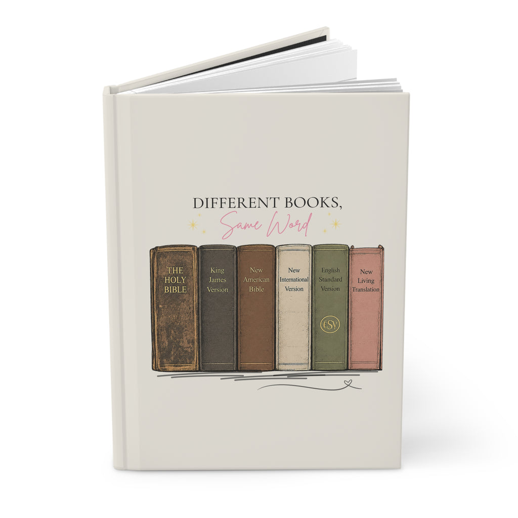 Hardcover Journal — "Different Books, Same Word" Bible Collection Design