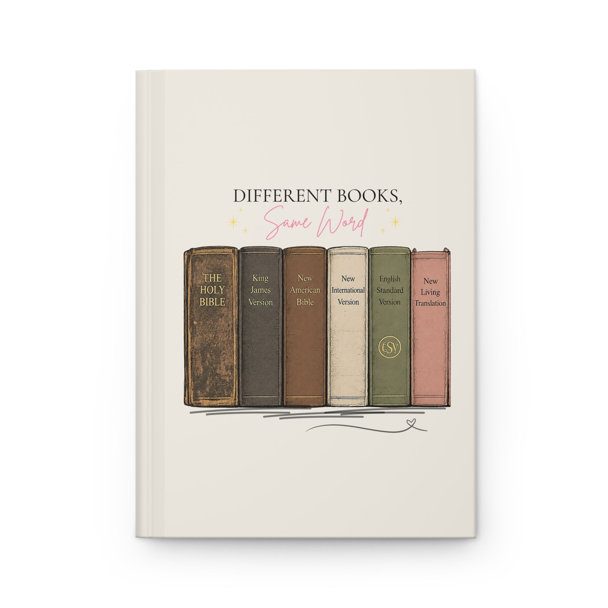 Hardcover Journal — "Different Books, Same Word" Bible Collection Design