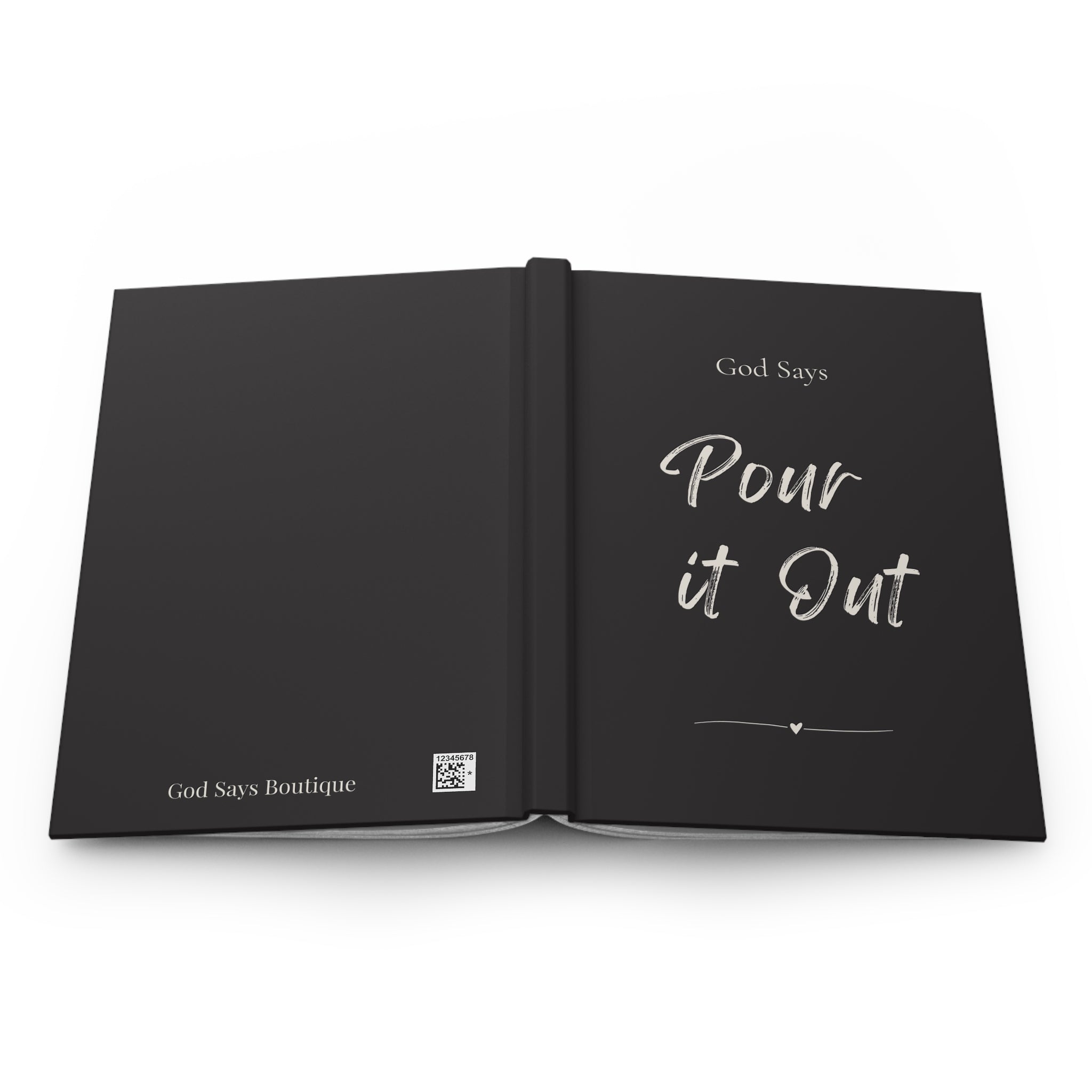 God Says “Pour it Out” Journal | Faith-Based Hardcover Notebook— Christian Inspirational Prayer Notebook BLACK