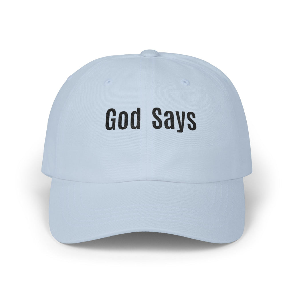 God Says Keep Going Adjustable Baseball Cap Embroidered Front and Back