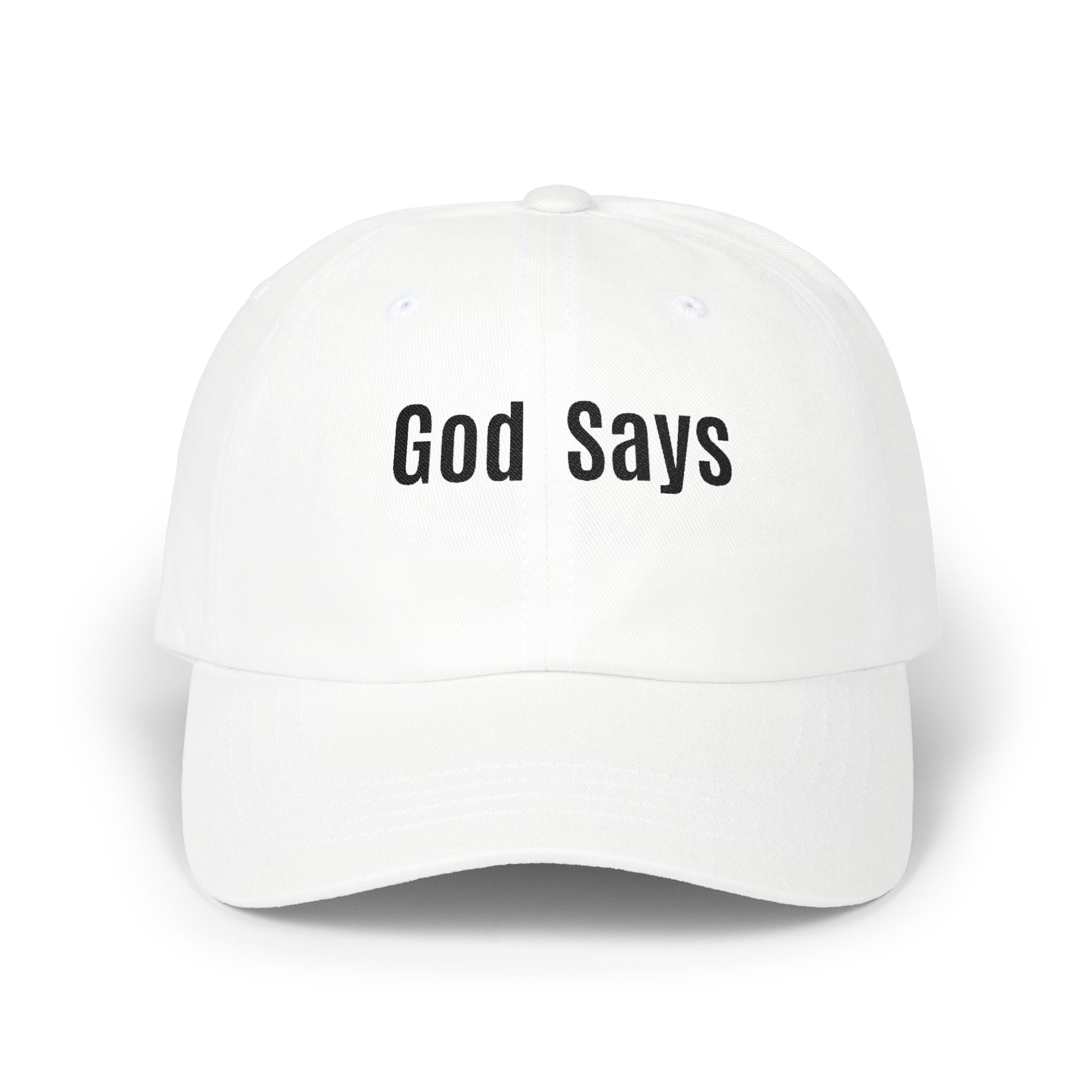 God Says Keep Going Adjustable Baseball Cap Embroidered Front and Back