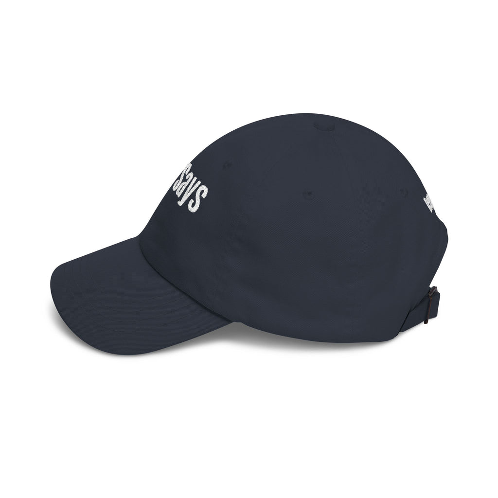 God Says Keep Going Adjustable Baseball Cap White Embroidery front and back