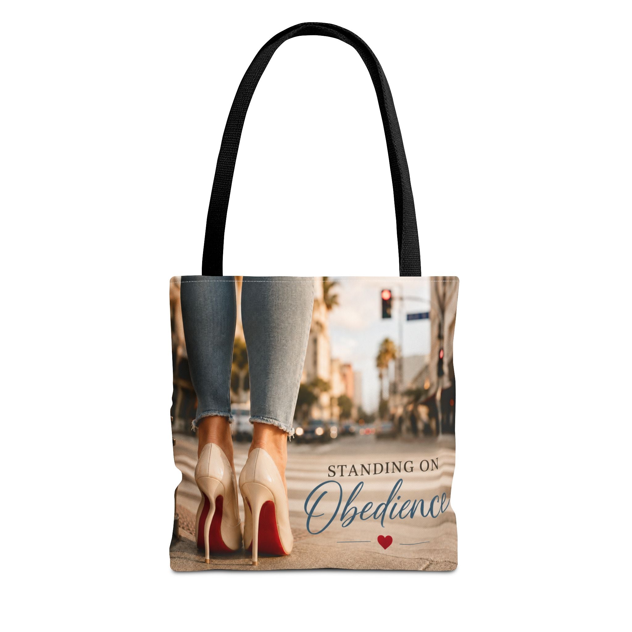 Standing on Obedience Large Christian Tote Bag for Work, Church & Everyday Life