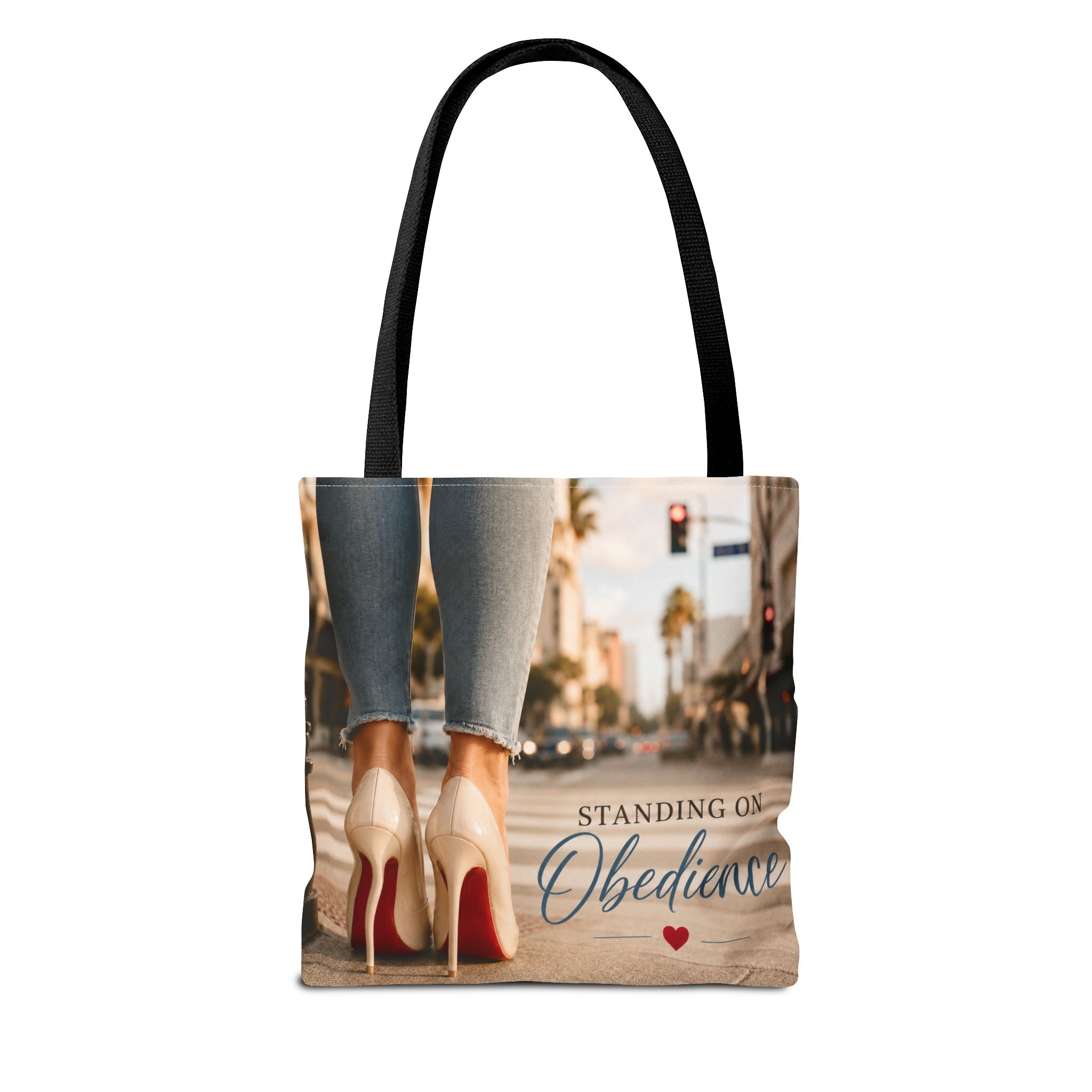 Standing on Obedience Large Christian Tote Bag for Work, Church & Everyday Life