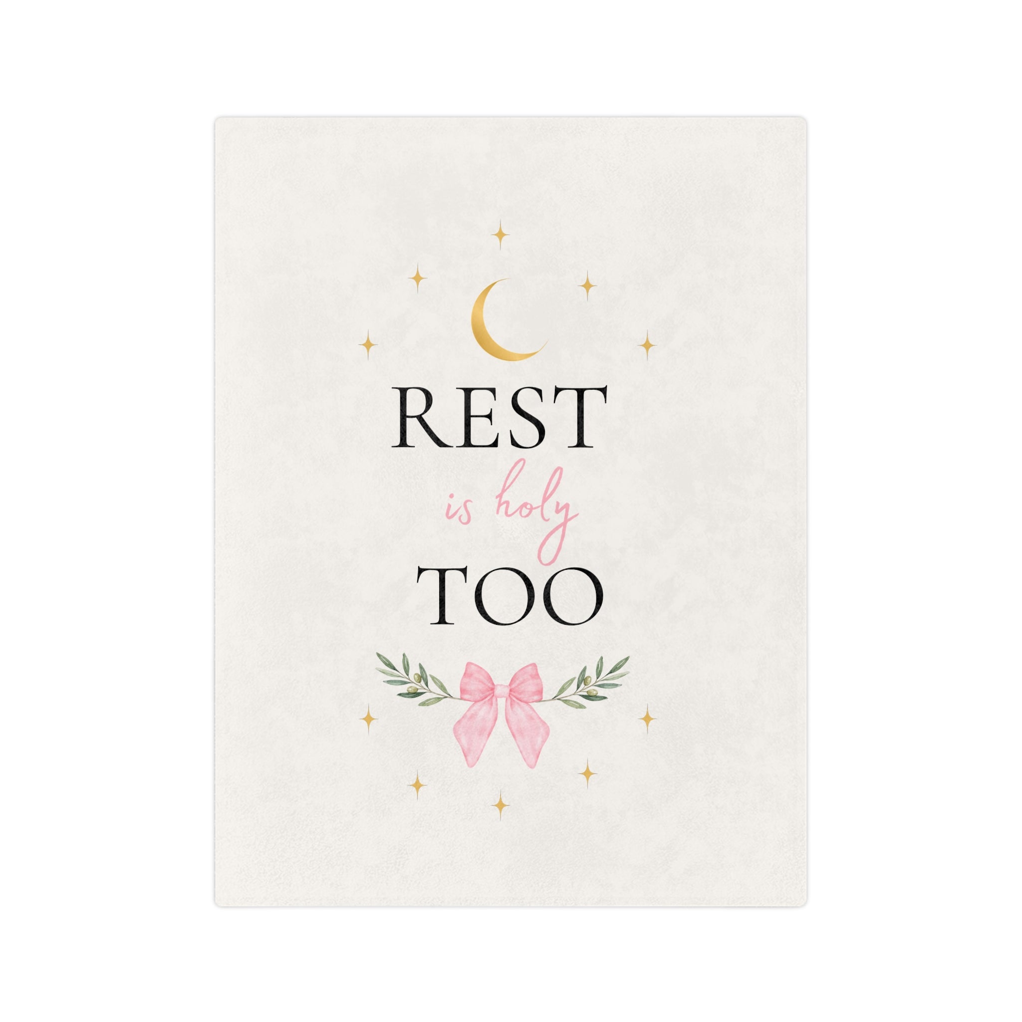 Rest Is Holy Too Christian Throw Blanket | Soft Cozy Home Decor
