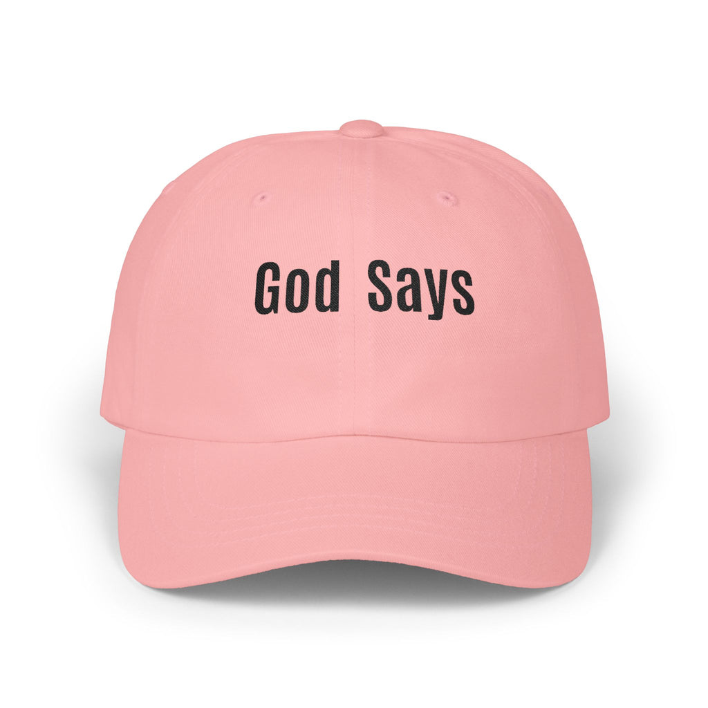 God Says Keep Going Adjustable Baseball Cap Embroidered Front and Back