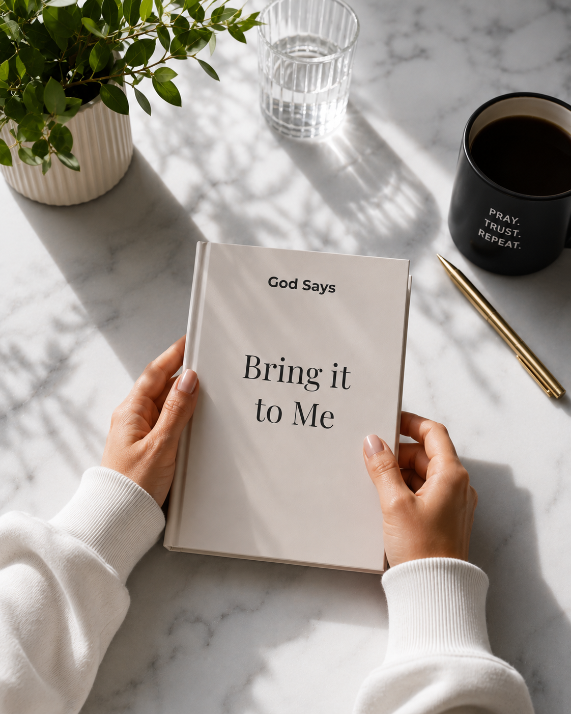 God Says “Bring it to Me” Journal | Faith-Based Hardcover Notebook— Christian Inspirational Prayer Notebook