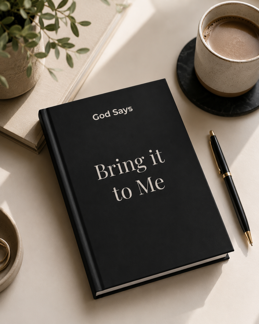 God Says “Bring it to Me” Journal | Faith-Based Hardcover Notebook— Christian Inspirational Prayer Notebook Black