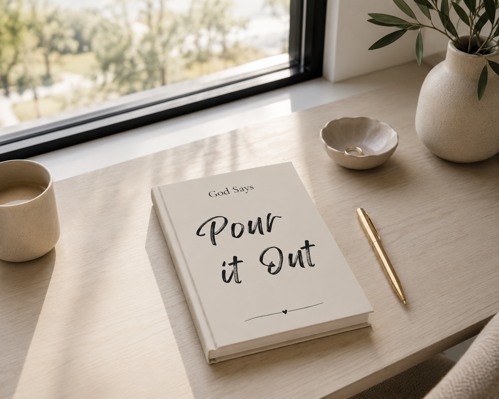 God Says “Pour it Out” Journal | Faith-Based Hardcover Notebook— Christian Inspirational Prayer Notebook