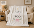 Rest Is Holy Too Christian Throw Blanket | Soft Cozy Home Decor