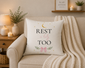 Rest Is Holy Too | Cozy Faith Throw Pillow