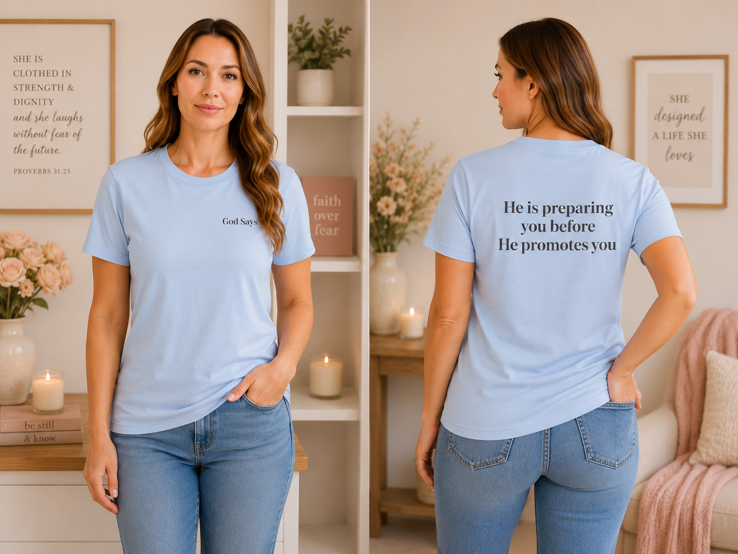 God Says "He is preparing you before He promotes you" T-Shirt | Faith Based Apparel