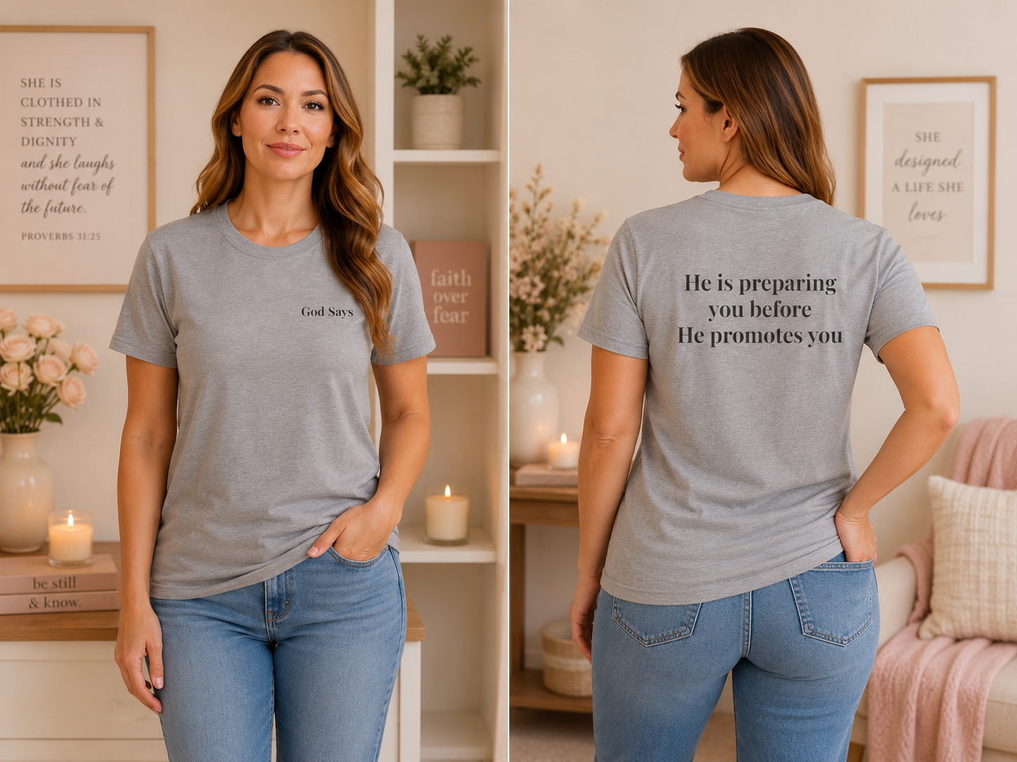God Says "He is preparing you before He promotes you" T-Shirt | Faith Based Apparel