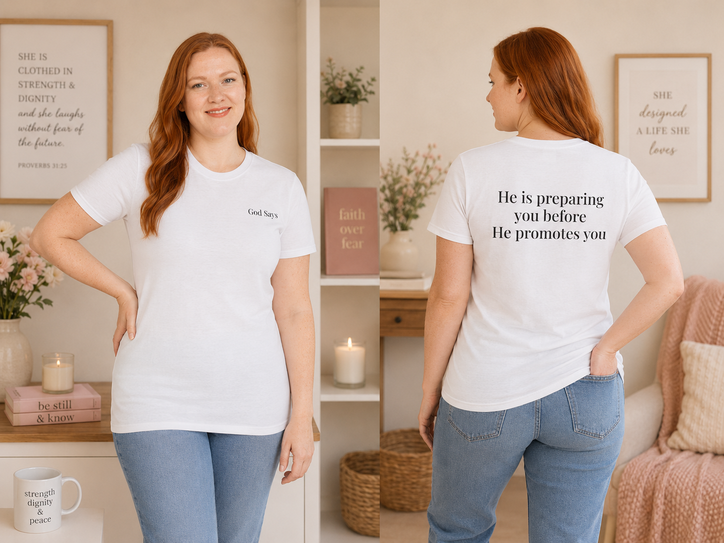 God Says "He is preparing you before He promotes you" T-Shirt | Faith Based Apparel