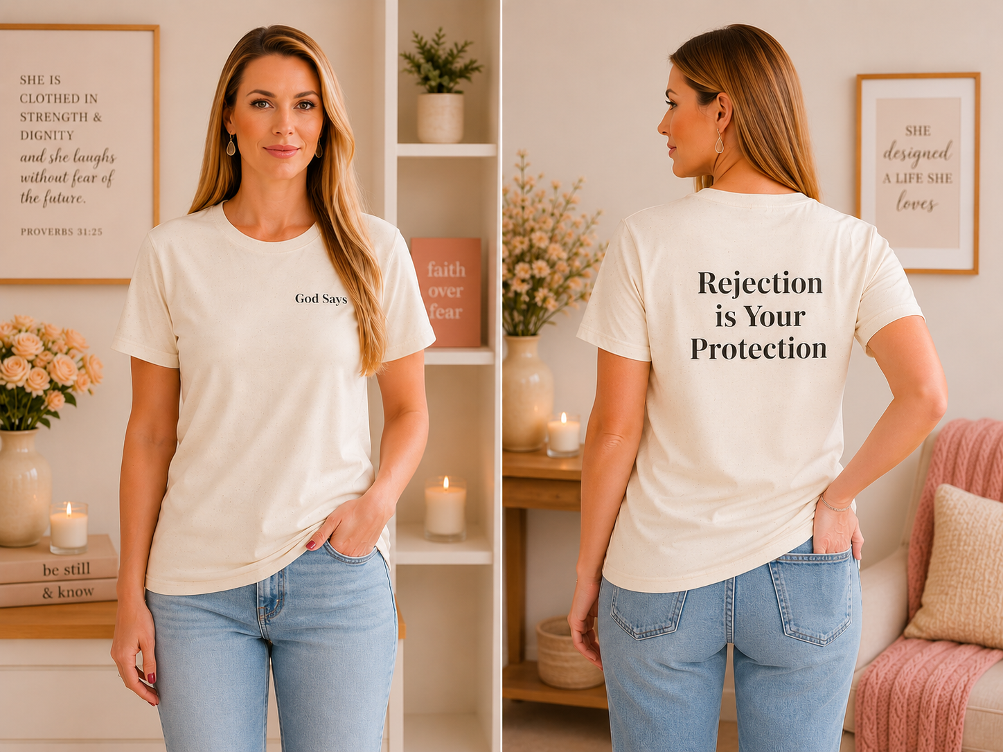 God Says "Rejection Is Your Protection" T-Shirt | Faith Based Apparel