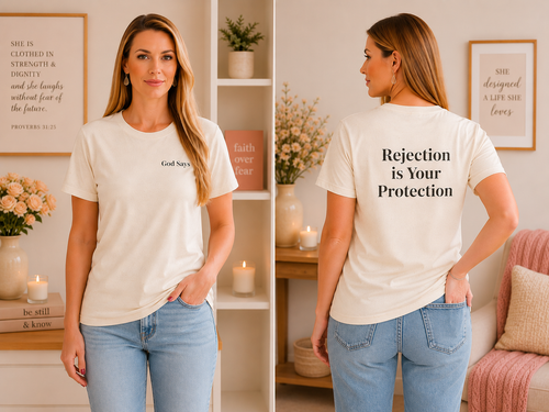 God Says "Rejection Is Your Protection" T-Shirt | Faith Based Apparel