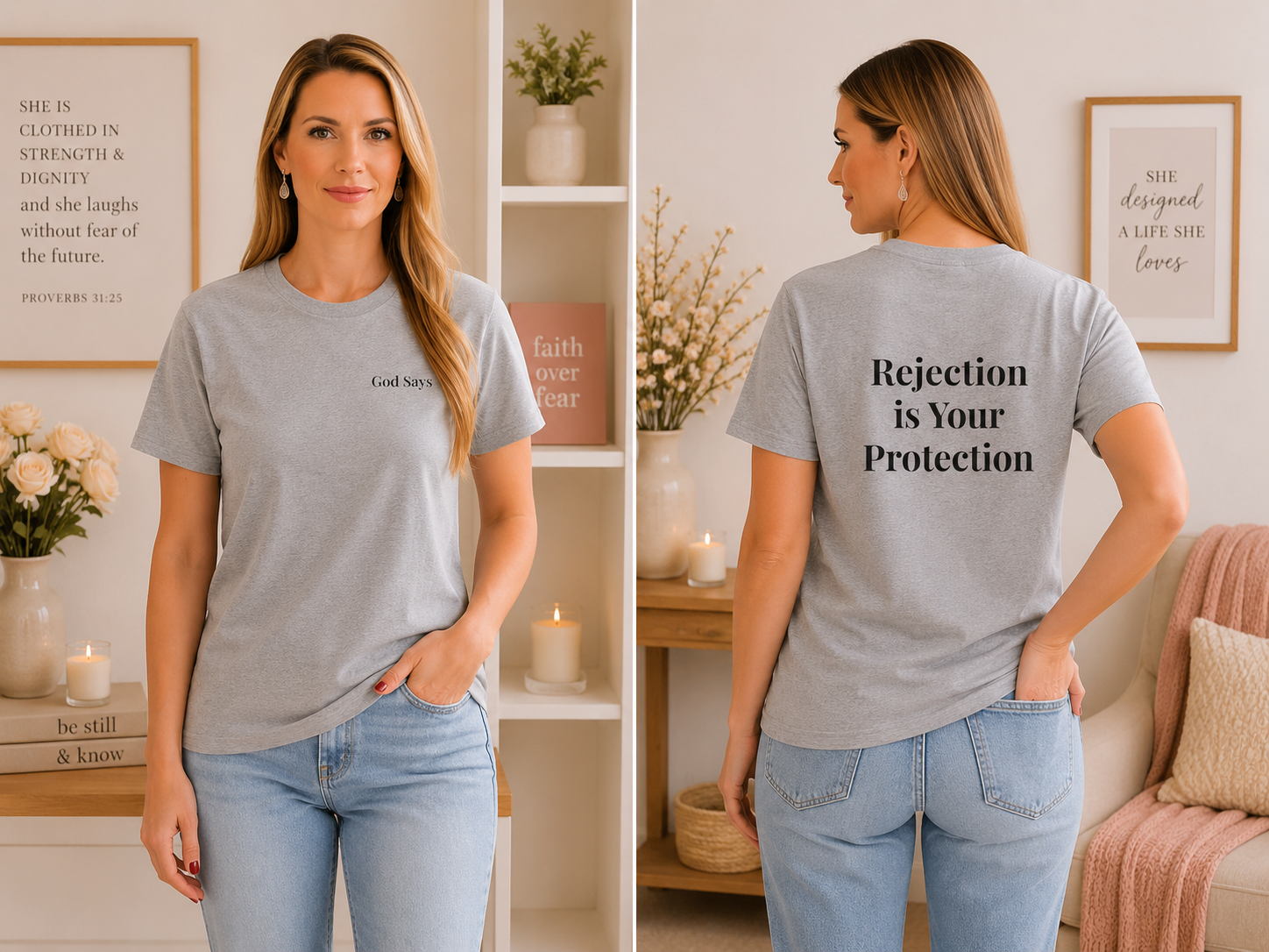 God Says "Rejection Is Your Protection" T-Shirt | Faith Based Apparel