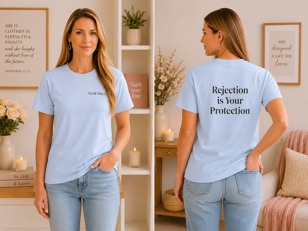 God Says "Rejection Is Your Protection" T-Shirt | Faith Based Apparel