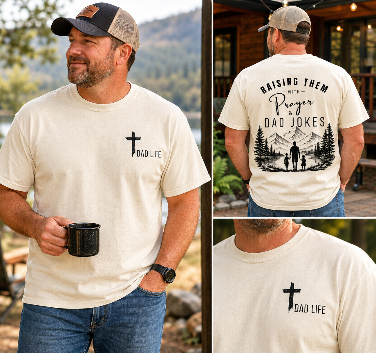 Raising Them With Prayer & Dad Jokes Comfort Colors® Shirt | Christian Dad Gift | Faith-Based Father's Day Tee