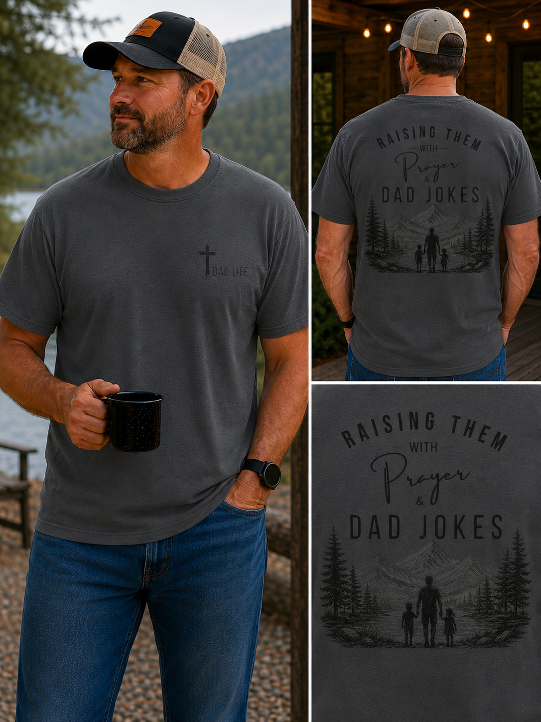 Raising Them With Prayer & Dad Jokes Comfort Colors® Shirt | Christian Dad Gift | Faith-Based Father's Day Tee