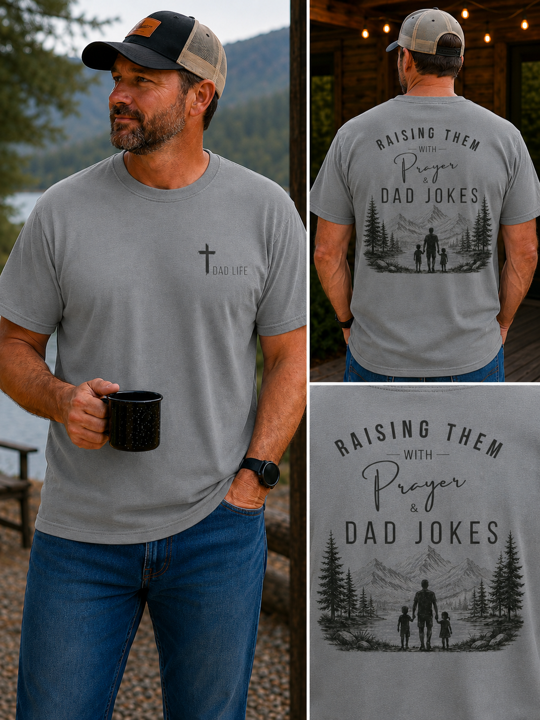 Raising Them With Prayer & Dad Jokes Comfort Colors® Shirt | Christian Dad Gift | Faith-Based Father's Day Tee