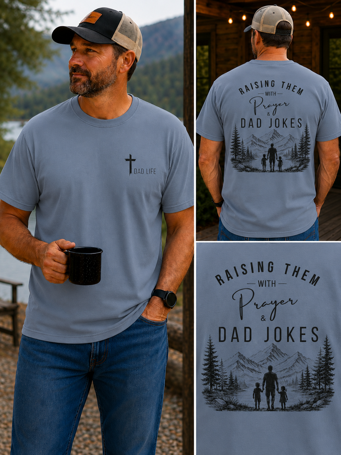 Raising Them With Prayer & Dad Jokes Comfort Colors® Shirt | Christian Dad Gift | Faith-Based Father's Day Tee