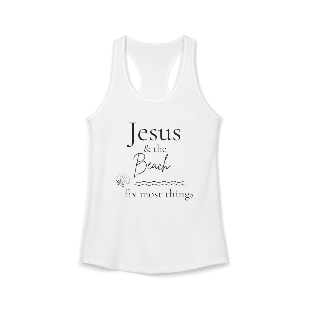 Jesus & the Beach Fix Most Things Racerback Tank