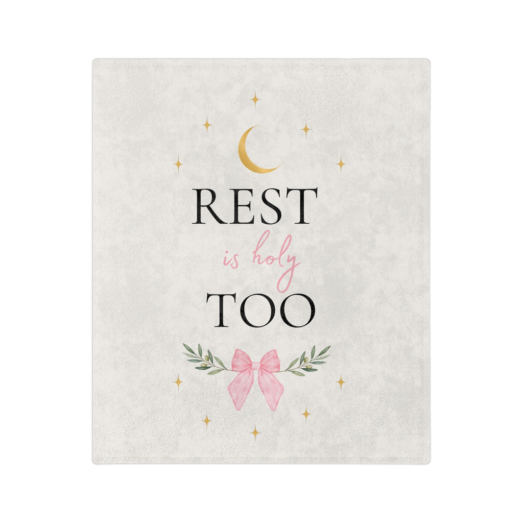 Rest Is Holy Too Christian Throw Blanket | Soft Cozy Home Decor
