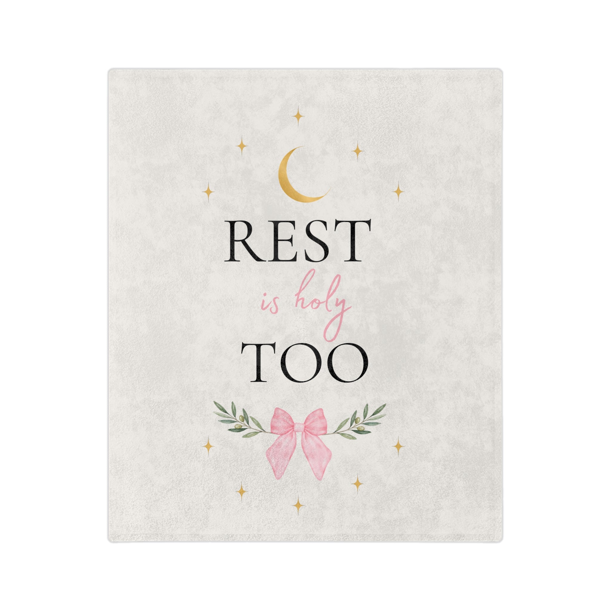 Rest Is Holy Too Christian Throw Blanket | Soft Cozy Home Decor