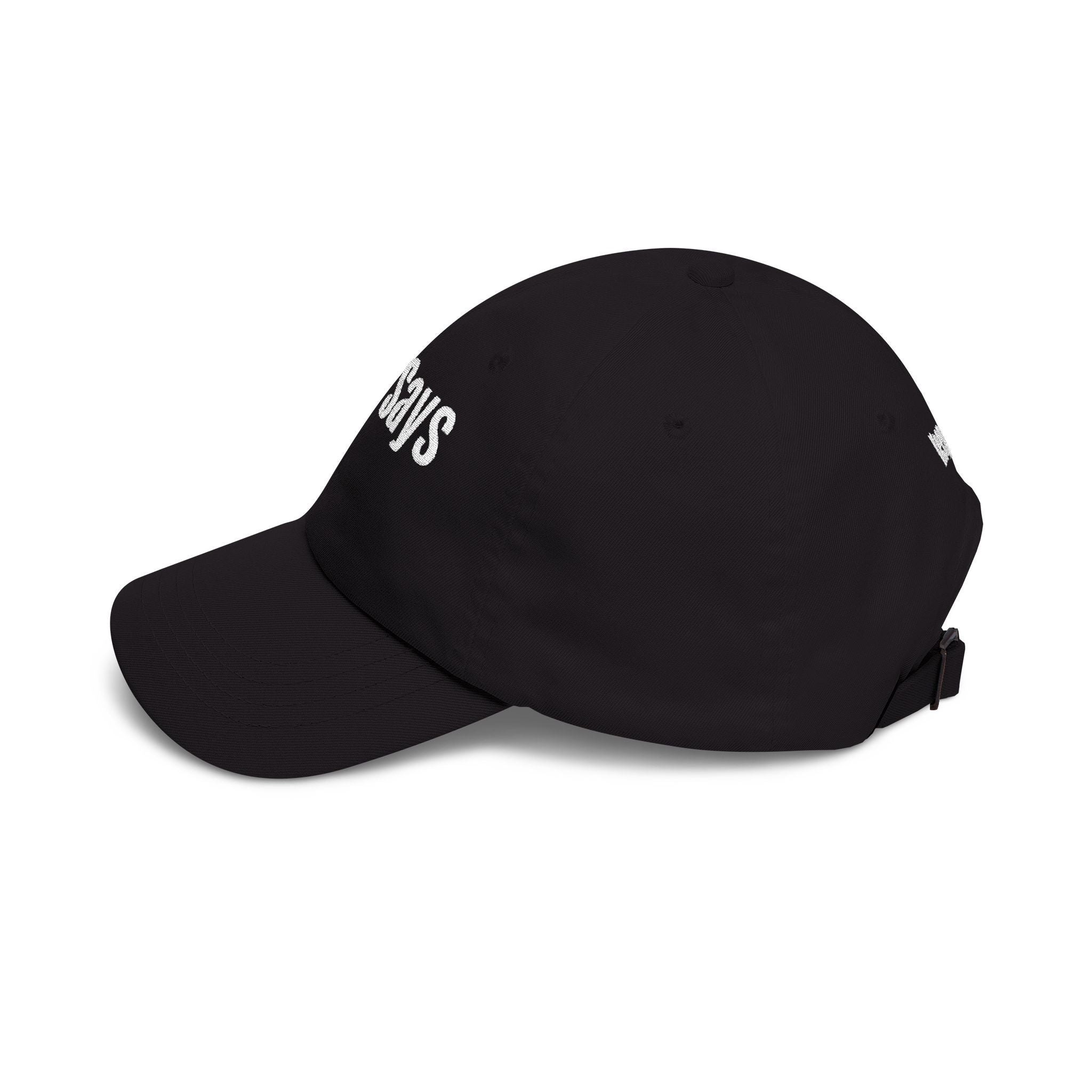 God Says Keep Going Adjustable Baseball Cap White Embroidery front and back