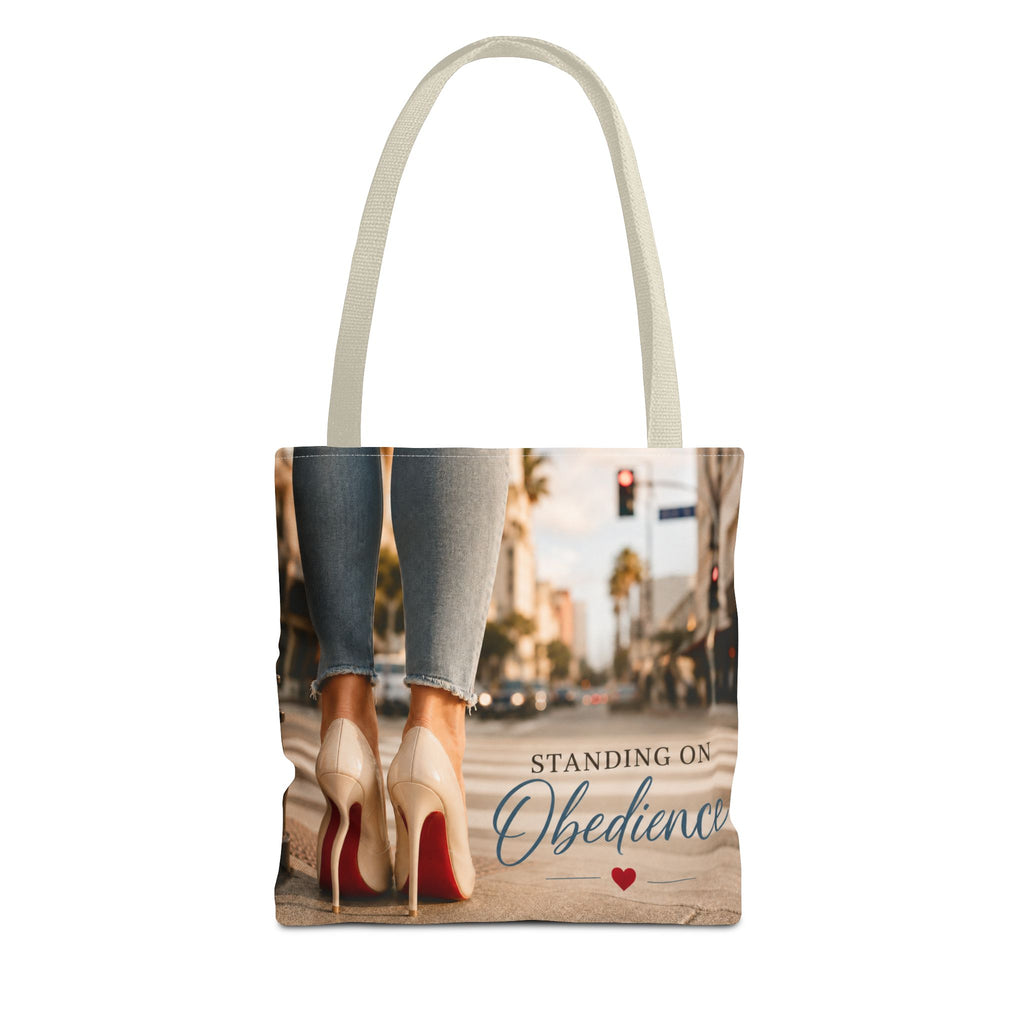 Standing on Obedience Large Christian Tote Bag for Work, Church & Everyday Life