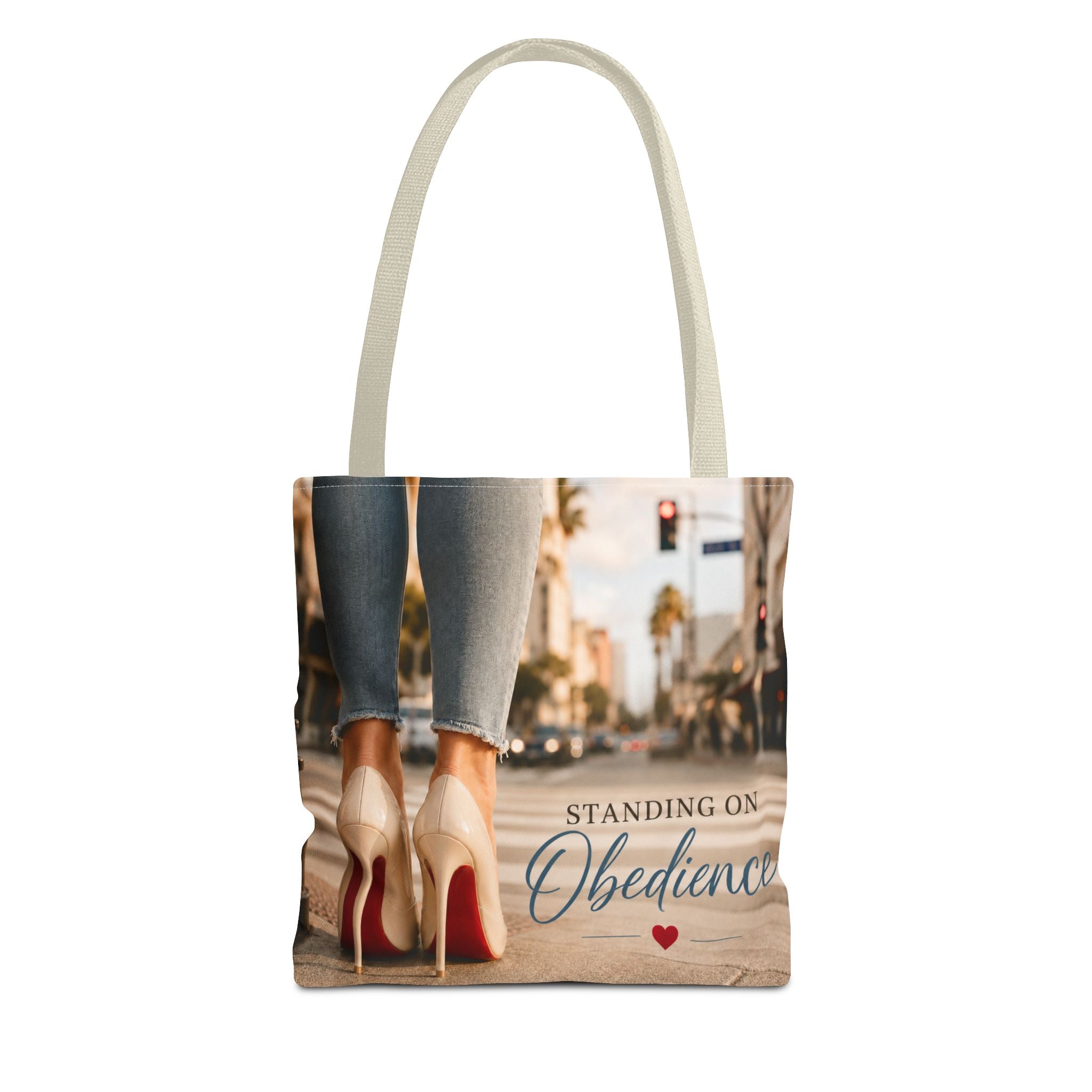 Standing on Obedience Large Christian Tote Bag for Work, Church & Everyday Life