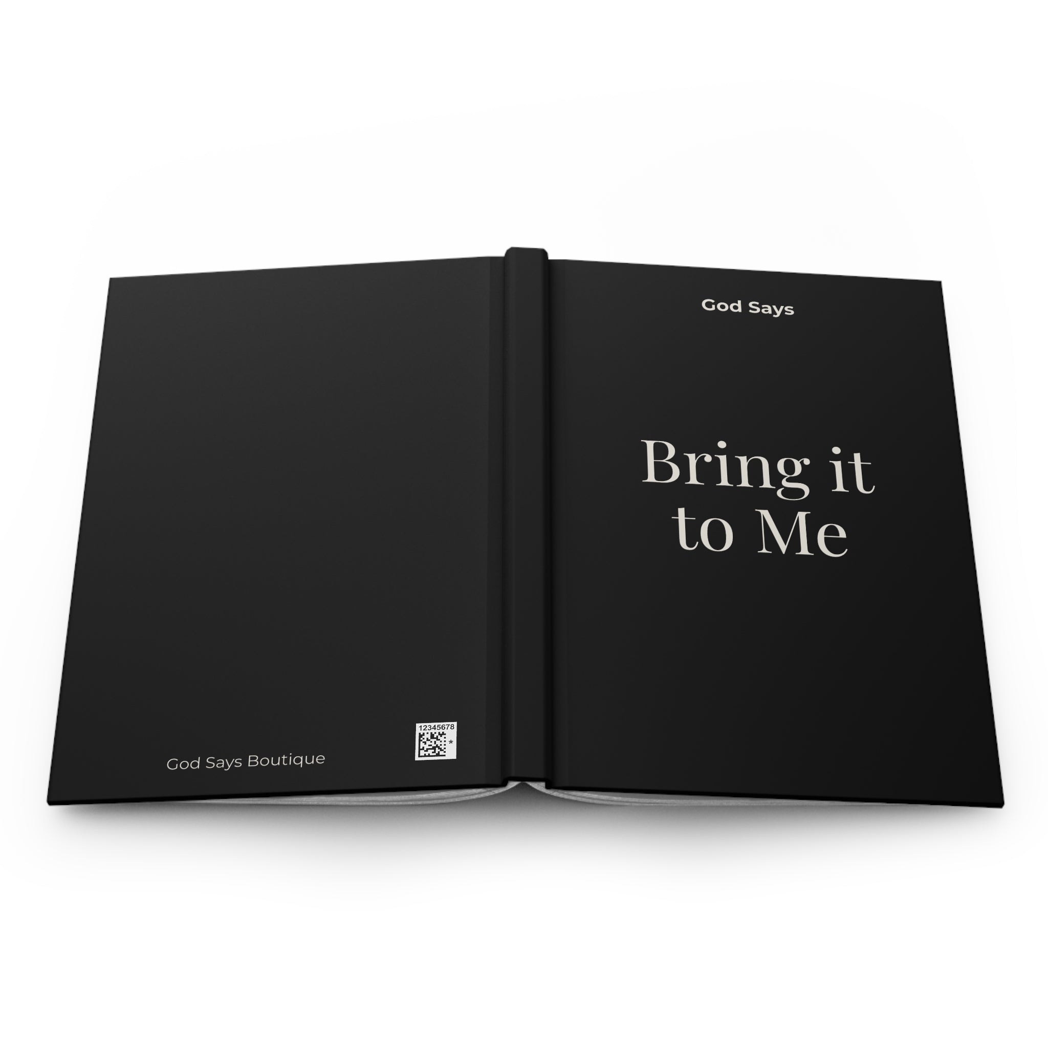 God Says “Bring it to Me” Journal | Faith-Based Hardcover Notebook— Christian Inspirational Prayer Notebook Black
