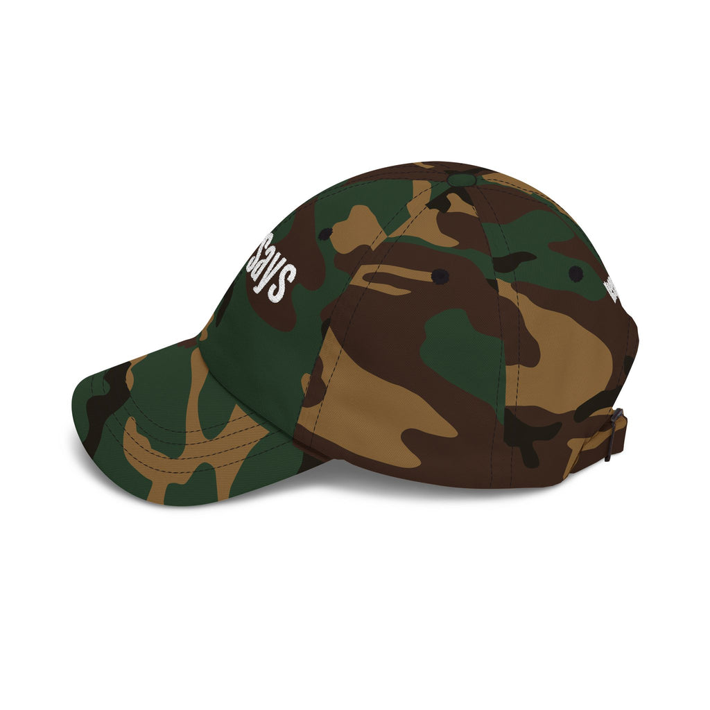 God Says Keep Going Adjustable Baseball Cap White Embroidery front and back