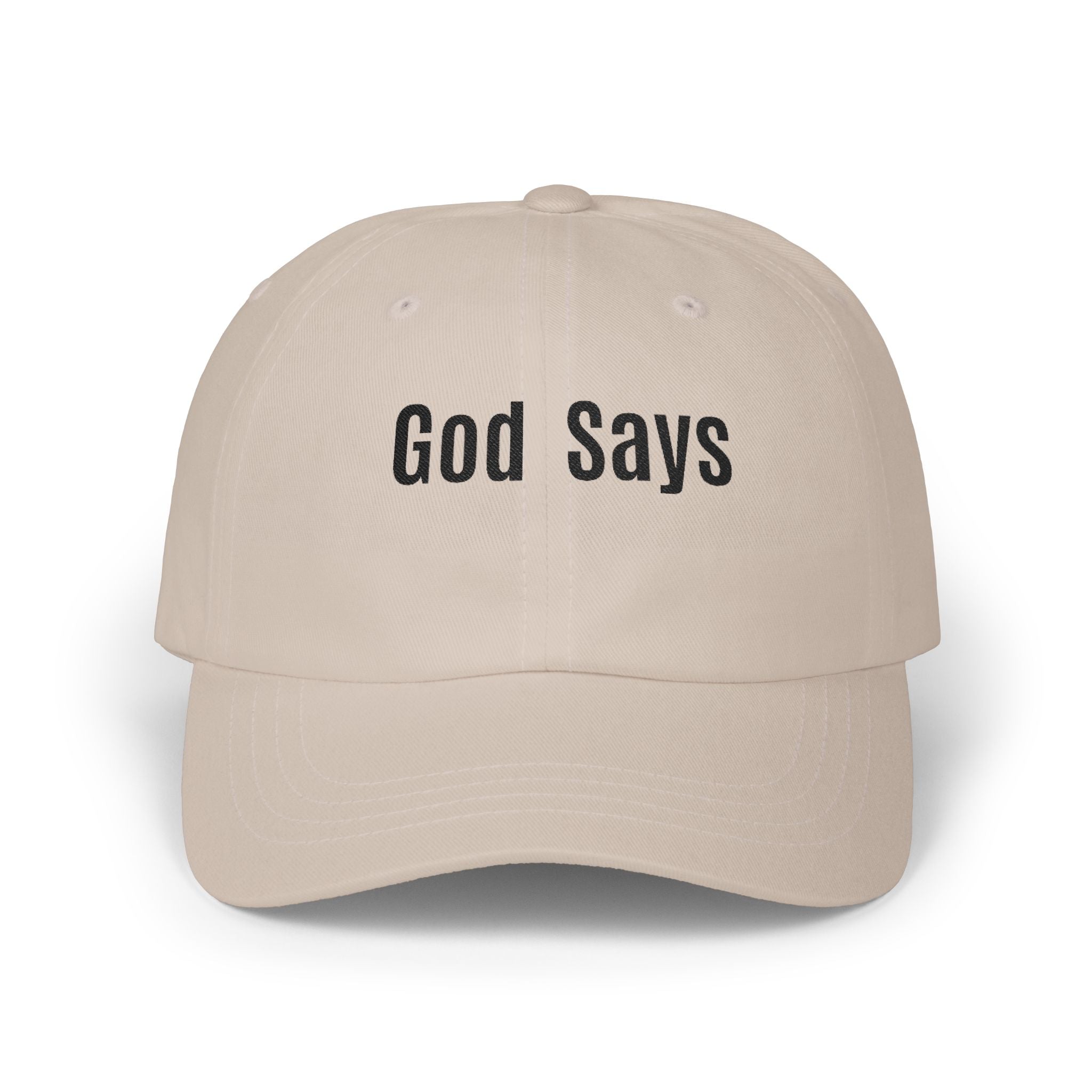 God Says Keep Going Adjustable Baseball Cap Embroidered Front and Back