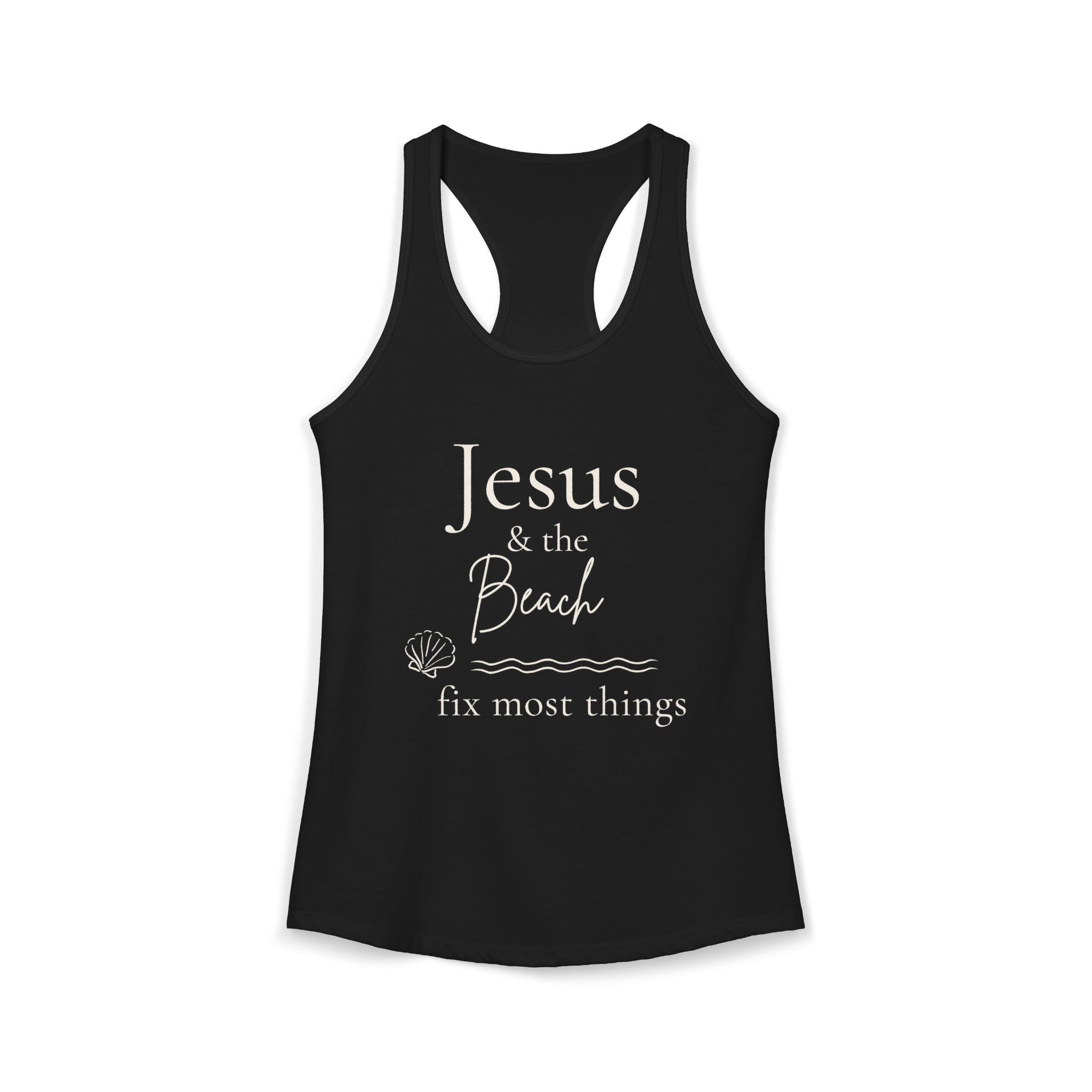 Jesus & the Beach Fix Most Things Racerback Tank