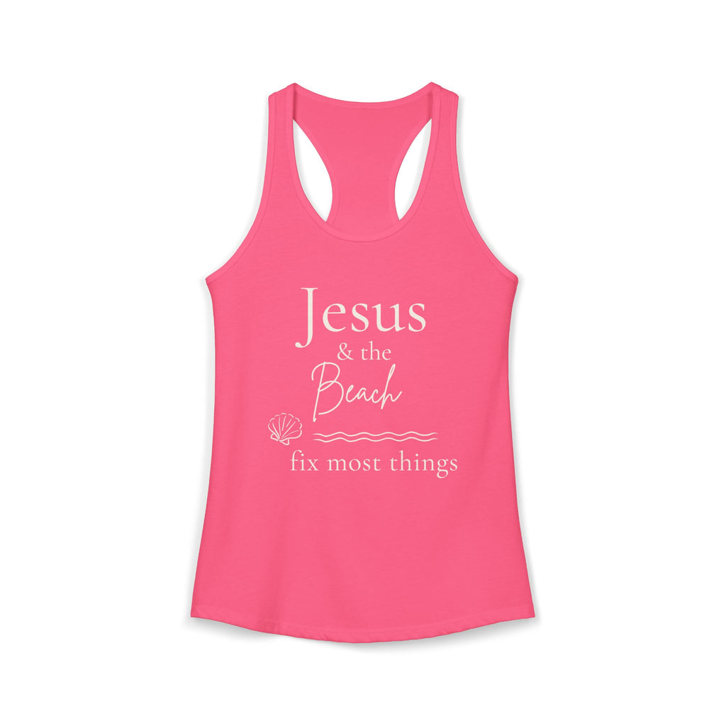 Jesus & the Beach Fix Most Things Racerback Tank